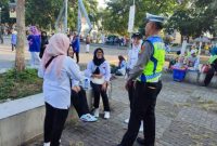 Satuan Lalu Lintas (Satlantas) Polres Garut menggelar kegiatan Binluh (Bina Kamsel lantas) Himbauan Tertib Berlalu Lintas di Alun-Alun Garut, Jalan Ahmad Yani, Kecamatan Garut Kota, Kabupaten Garut, Rabu (5/6/2024)(Foto: Istimewa)