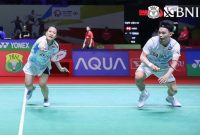 
Rinov Rivaldy/Pitha Haningtyas Mentari saat berlaga di Orleans Masters 2024. (Foto: PBSI)
