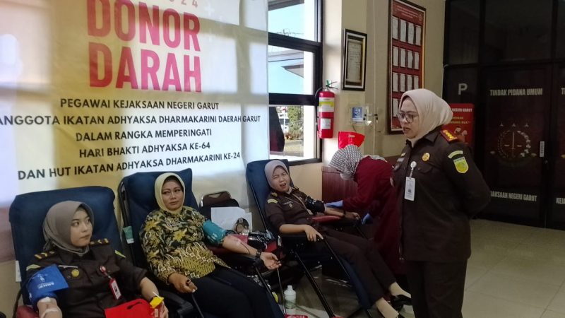 Kegiatan bakti sosial donor darah yang digelar Kejaksaan Negeri (Kejari) Garut, Rabu (17/7/2024)(Foto: Istimewa)