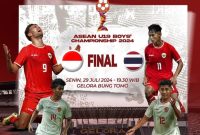 Duel Indonesia U19 vs Thailand U19 tersaji di partai Final Piala AFF 2024, di Stadion Bung Tomo, Surabaya Senin (29/7/2024) pukul 19.30 WIB.(Foto: tangkapan layar FB)

