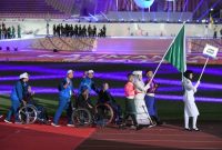 
Kontingen Jawa Barat melintas di podium kehormatan Opening Ceremony Peparnas XVII Tahun 2024 di Stadion Manahan Solo, Jawa Tengah, Minggu (6/10/2024).(Foto: dokpim jabar)