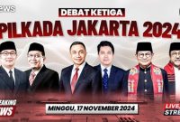 Komisi Pemilihan Umum (KPU) Jakarta  menggelar debat Debat ketiga di Hotel Sultan, Jakarta Pusat, Minggu (17/11/2024).(Foto: yuotube)
