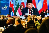 Presiden Prabowo Subianto memberikan pidato sambutan pada sesi pertama Konferensi Tingkat Tinggi (KTT) G20 yang mengangkat tema “Fight against Hunger and Poverty, di Brasil, Senin, 18 November 2024. (Foto: BPMI Setpres/Laily Rachev)