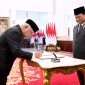 Presiden Prabowo Subianto secara resmi melantik Basuki Hadimuljono sebagai Kepala Otorita Ibu Kota Nusantara (OIKN), Selasa (05/11/2024), di Istana Negara, Jakarta. (Foto: BPMI Setpres/ Muchlis Jr)

