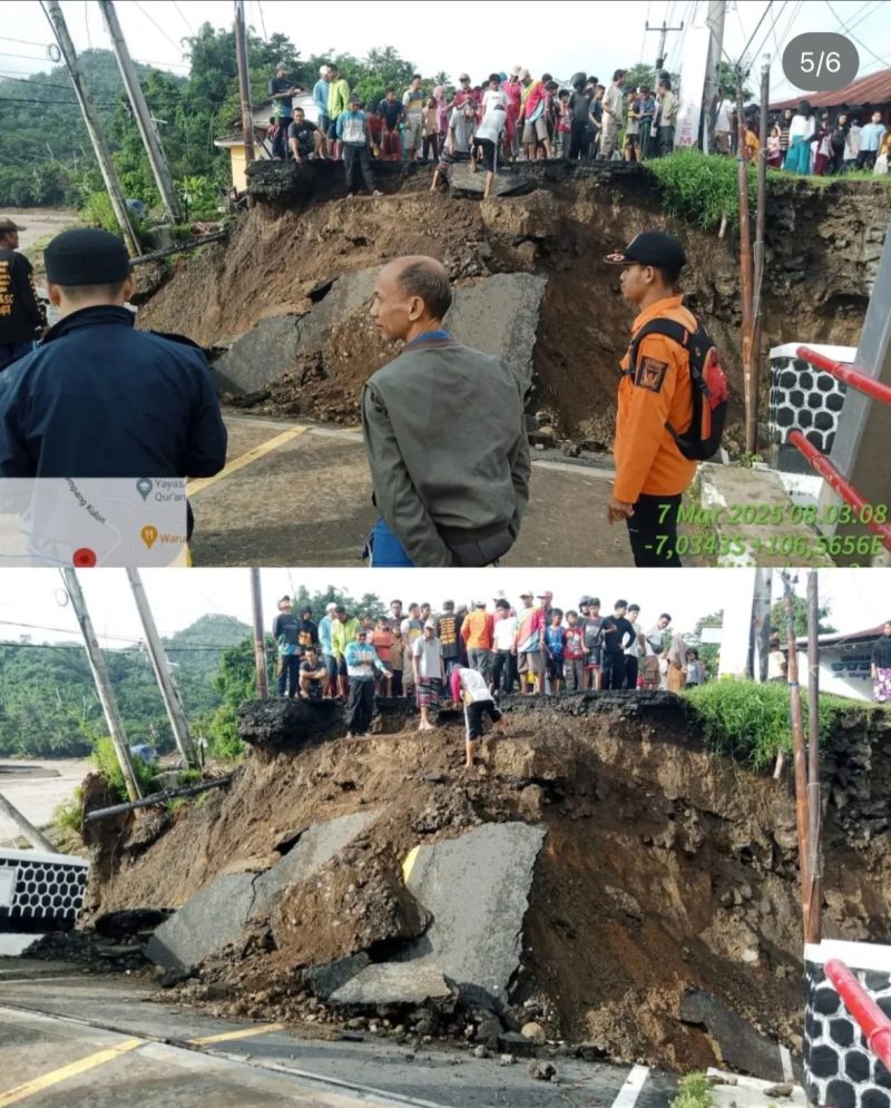 
BPBD Jawa Barat bergerak cepat dalam menangani bencana tanah longsor yang terjadi di Kabupaten Sukabumi pada Kamis, 6 Maret 2025, pukul 19.00 WIB. (Foto: BPBD Jabar)
